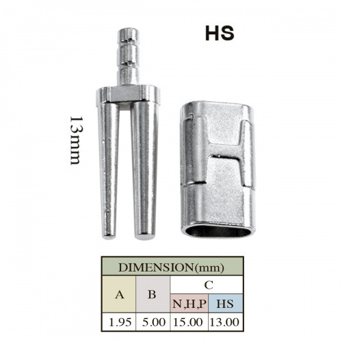 Штифты Bi-V-Pin HS со втулкой никелированные с резиновой подкладкой 13 мм (1000шт), 03028, SONG YOUNG