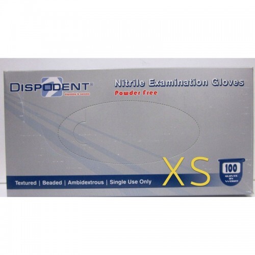 Перчатки нитриловые XS (5-6), 100шт, голубые, ДИСПОДЕНТ