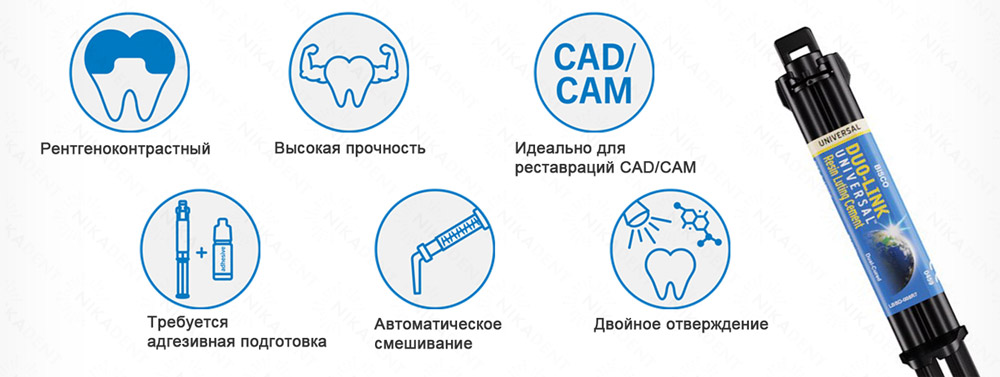 Duo-Link UNIVERSAL, фиксирующий цемент двойного отверждения, универсальный Duo-Link UNIVERSAL, фиксирующий цемент двойного отверждения, универсальный