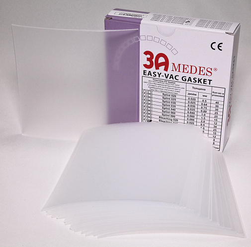 Пластины EV Gasket для изготовления капп для отбеливания, квадратные, Bleaching 020 (127х127х0,5мм), 30шт, 3A MEDES