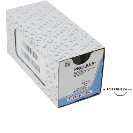 Пролен (Prolene) 5-0 (24шт, 45см/реж../16мм/3/8), W8006Т, Jh@Jh