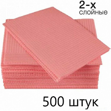 Салфетки для пациентов нагрудные розовые (500шт), Рускрафт