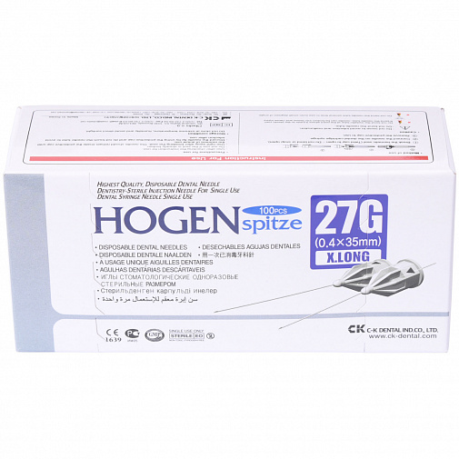 Иглы карпульные Hogen Spitze 0.4X35мм (100шт), CKDental