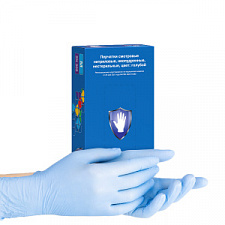 Перчатки нитриловые S (6-7), 100шт, голубые, ZN 302, Safe&Care