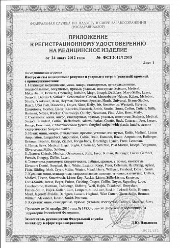 Ножницы глазные прямые остроконечные, 113мм