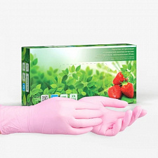Перчатки нитриловые S (6-7), 100шт, розовые, Safe&Care